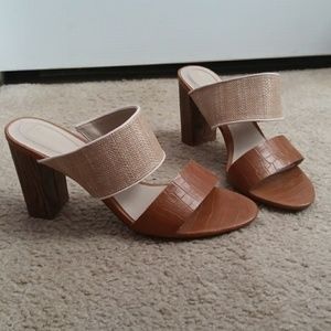 Nickels Brown and Cream Heels Size 8
